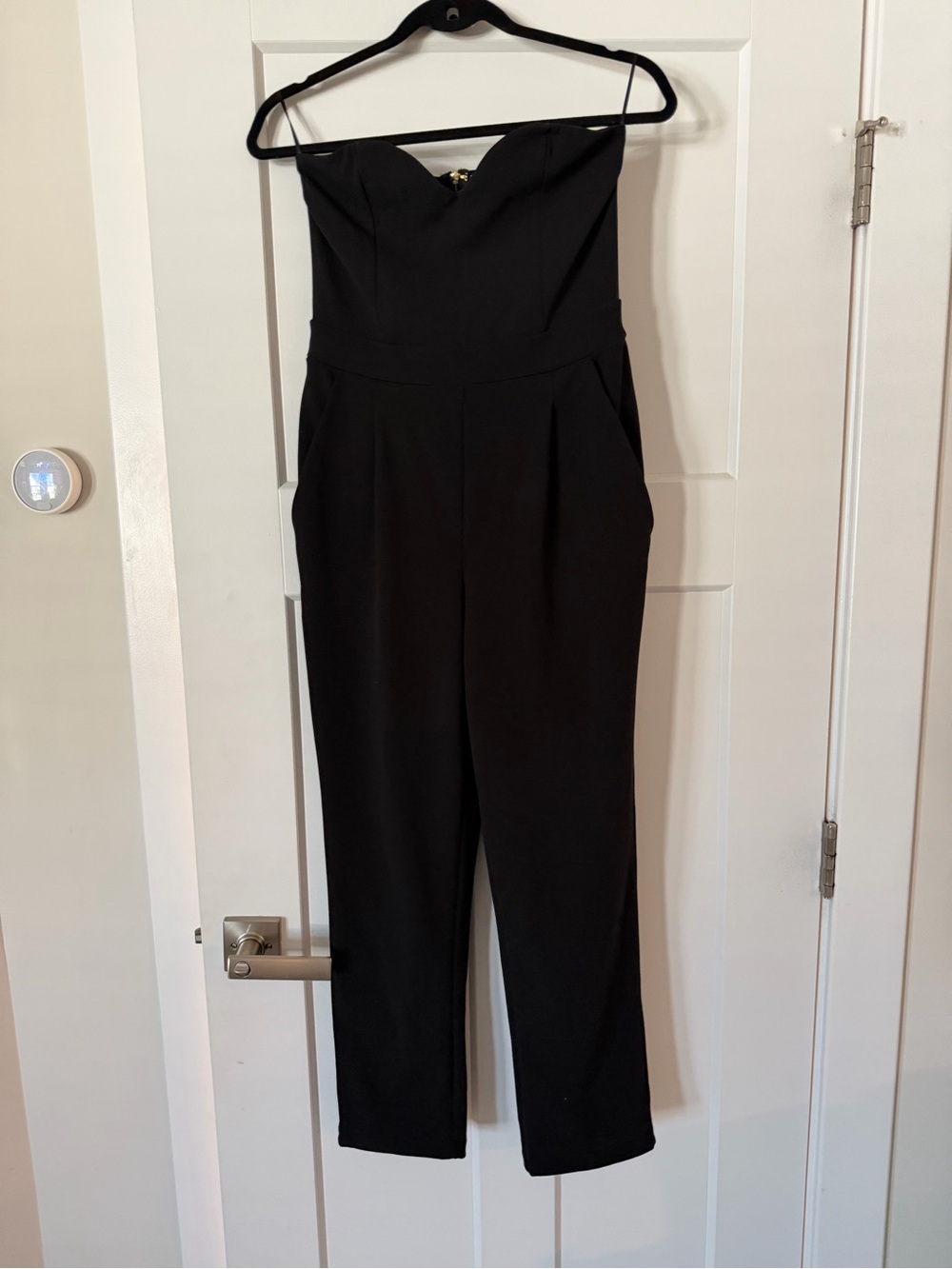 Express Black Strapless Jumpsuit with Tailored Waist